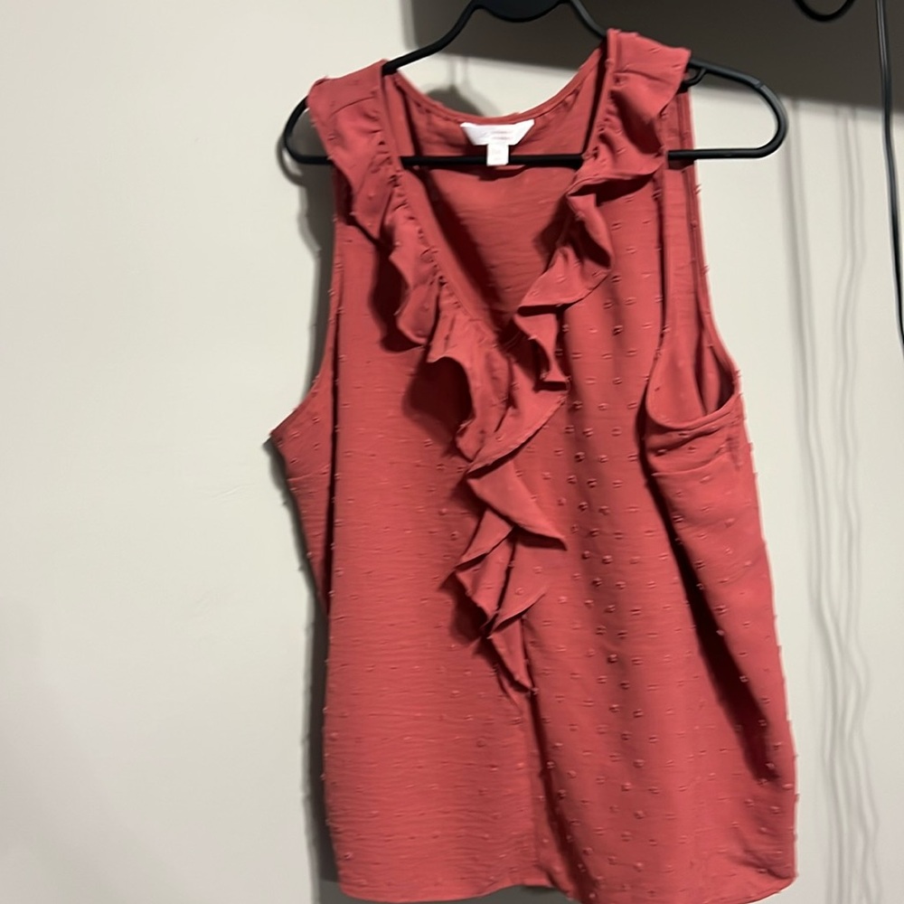 Lauren Conrad terracotta rust blouse tank top
